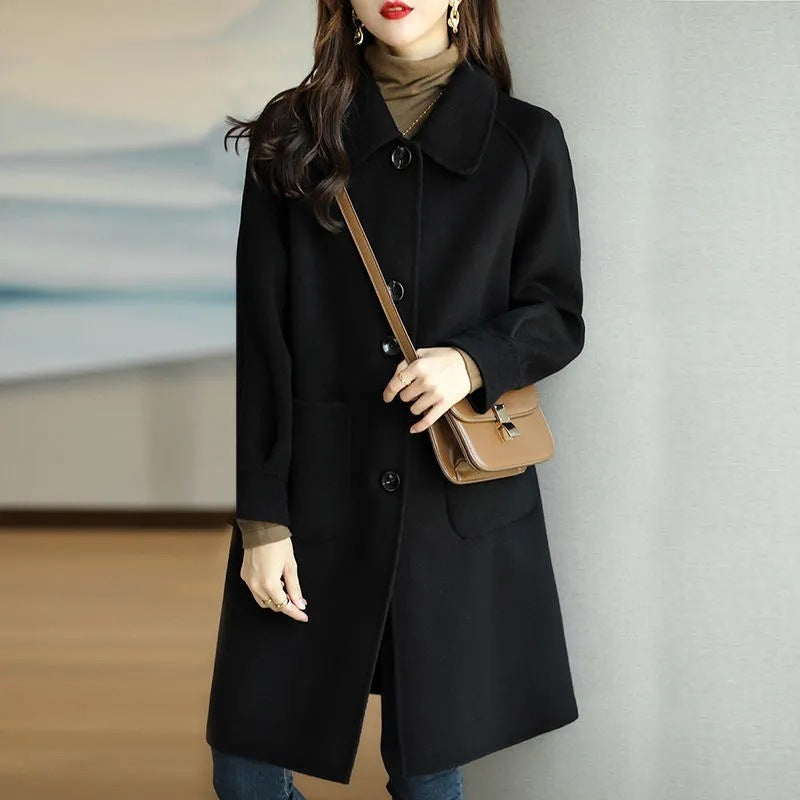 Autumn And Winter New Small Thickened Korean Version Slim Temperament In The Long Coat