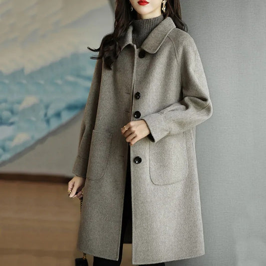 Autumn And Winter New Small Thickened Korean Version Slim Temperament In The Long Coat